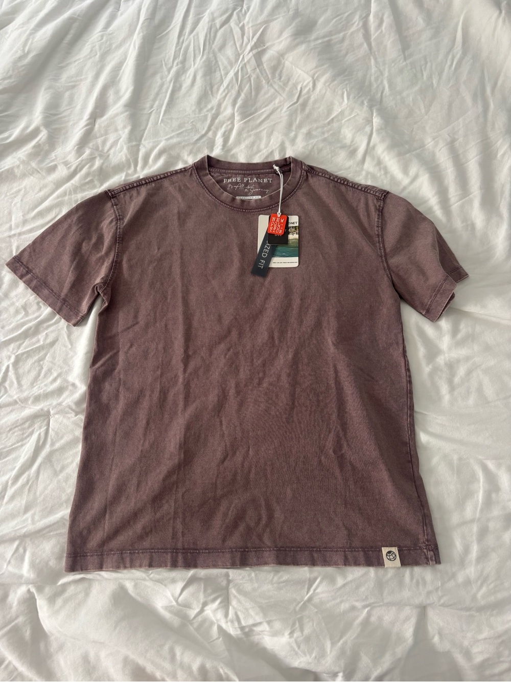 Free Planet Men's Crew Neck T-Shirt in Dusty Plum
